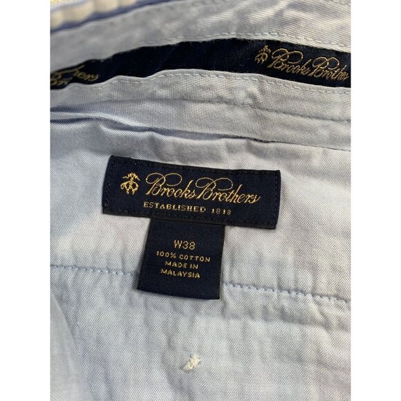 Brooks Brothers Shorts Men 38 Blue White Seersucker Cotton Summer Classic Preppy - Picture 3 of 7